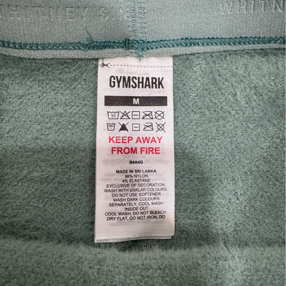 Gymshark x Whitney Simmons Eyelash Knit Shorts Women's Med Green Fuzzy Athletic - Picture 7 of 15